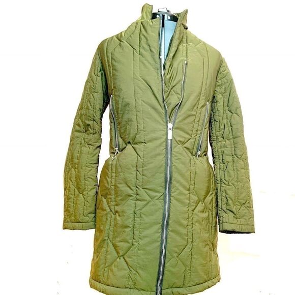 Olive Green Hunter Quilted Coat - Picture 1 of 8